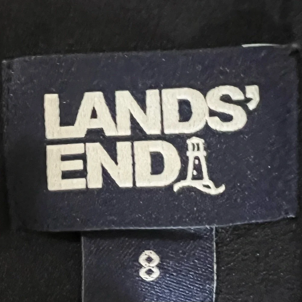 Chase Bank attire Lands' End Women's Navy Blouse worn 1 time size 8 - Picture 3 of 3